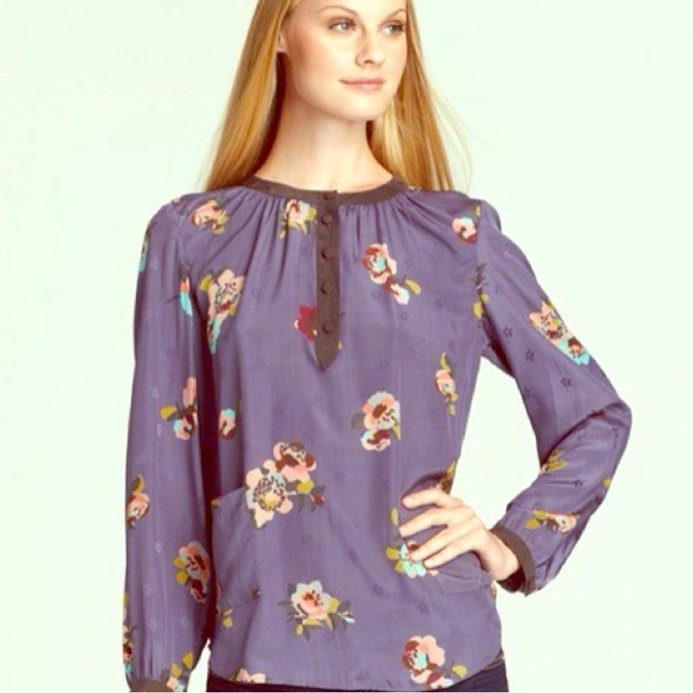 Rebecca Taylor floral silk blouse